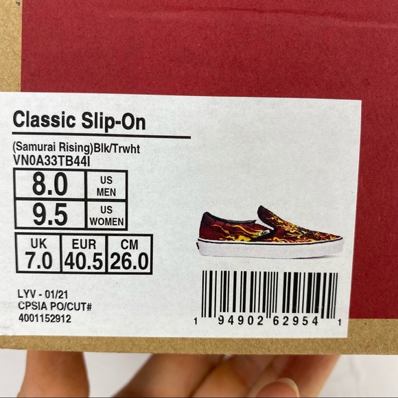 Vans Slip On Samurai Rising Sneakers Flames Skull - Picture 11 of 13